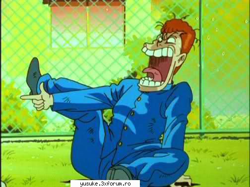 vocea lui seamana a unui demon,dar abia  castiga o lupta cu sabia spirituala kuwabara